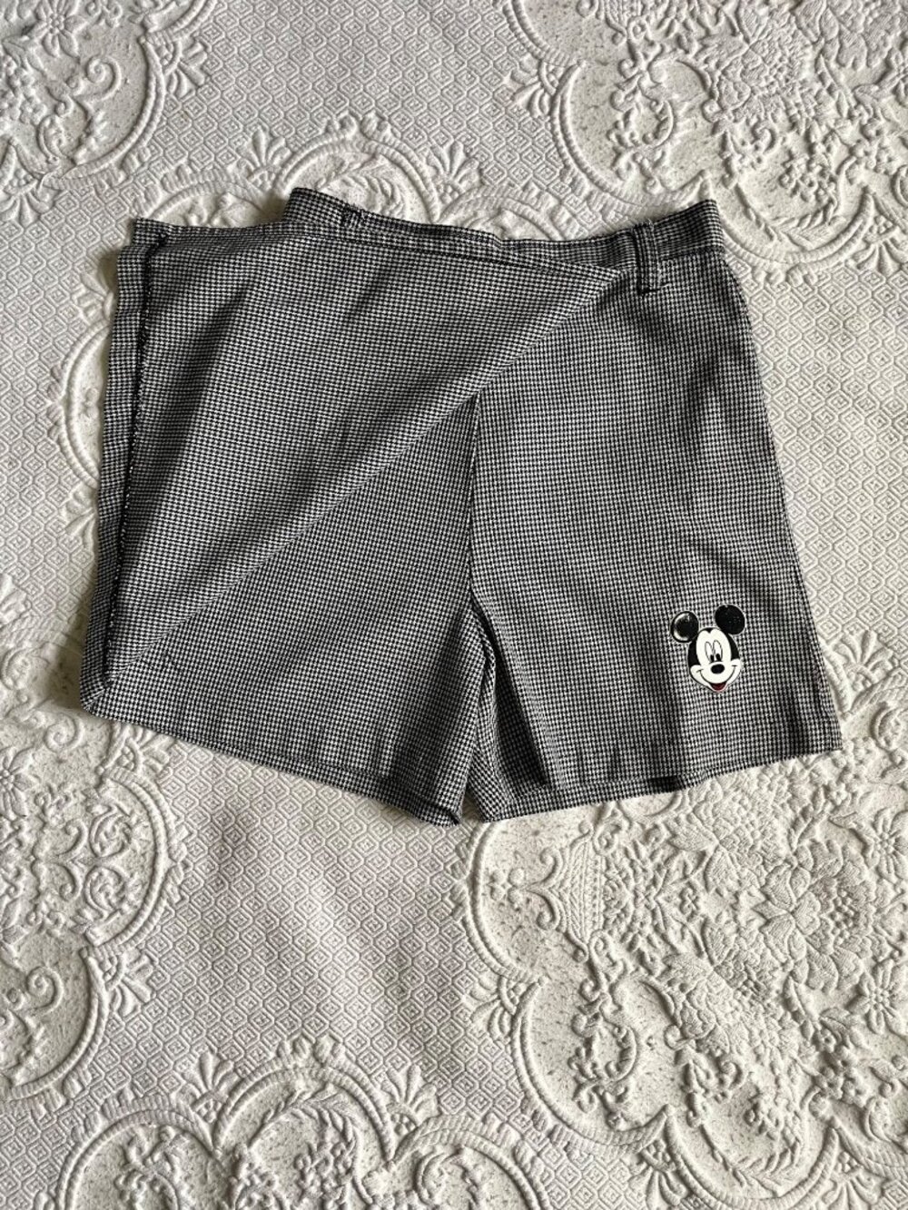Vintage 90s Disney Mickey Unlimited Mini Skort Classic Black + White Houndstooth - Picture 5 of 11